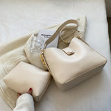 Retro Small Handbag and Purses for Women Summer Trends Travel 2pcs Solid Crossbo