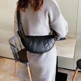 Retro Dumpling Shoulder Bag Purse Leather Woman Crossbody Bags