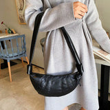 Retro Dumpling Shoulder Bag Purse Leather Woman Crossbody Bags