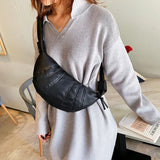 Retro Dumpling Shoulder Bag Purse Leather Woman Crossbody Bags