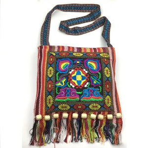 Ethnic Tassel Shoulder Bag Hippie Crossbody Embroidery Boho Tote