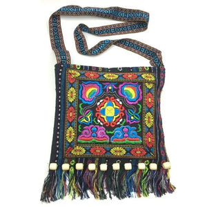Ethnic Tassel Shoulder Bag Retro Embroidery Boho Tote Messenger