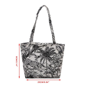 Retro Embroidery Shoulder Bag Lightweight Canvas Clutch Bags