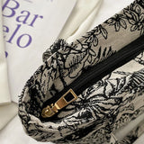Retro Embroidery Shoulder Bag Lightweight Canvas Clutch Bags