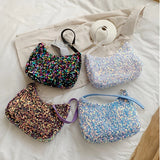 Retro Embroidery Shoulder Bag Nylon Handbag Female Small Subaxillary Bags