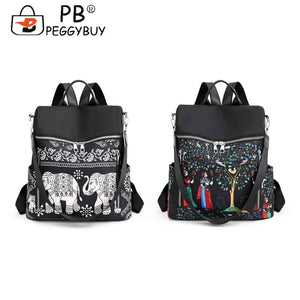 Retro Ethnic Backpack Women Girl School Casual