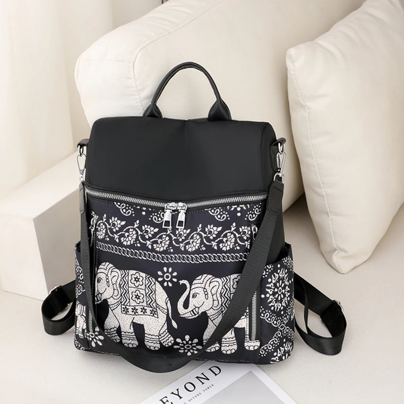 Retro Ethnic Backpack Women Teenage Student College Girl School Casual Rucksack