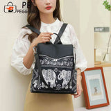 Retro Ethnic Backpack Women Student
