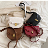 Retro Saddle Shoulder Purses Half Moon Clutch Handle Bags