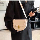 Retro Saddle Shoulder Purses Half Moon Clutch Handle Bags