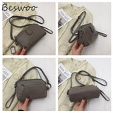 Retro Crossbody Bag Cow Leather Handbag Small Square Shoulder Messenger Bag