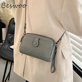 Retro Crossbody Bag Cow Leather Handbag Small Square Shoulder Messenger Bag