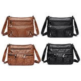 Retro Crossbody Shoulder Bag Women PU Soft Leather Female Solid Handbag