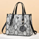Snakeskin Pattern Handbag Leather Women Shoulder Bag