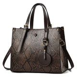 Snakeskin Pattern Handbag Leather Women Shoulder Bag