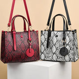 Snakeskin Pattern Handbag Leather Women Shoulder Bag