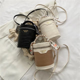 Crocodile Pattern Cylinder Crossbody Handbag with Silk Scarf