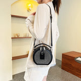 Retro Mini Black Round Bag Willow Nail Sparkling Ladies Handbag