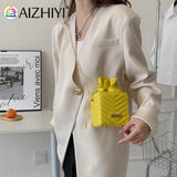 Vintage PU Leather Bucket Bag with Chain Strap
