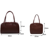 Retro PU Leather Women Shoulder Underarm Bags Casual Large Capacity Handbags