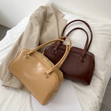 Retro PU Leather Women Shoulder Underarm Bags Casual Large Capacity Handbags