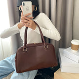 Retro PU Leather Women Shoulder Underarm Bags Casual Large Capacity Handbags