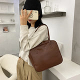 Retro PU Leather Women Shoulder Underarm Bags Casual Large Capacity Handbags