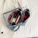 Retro Denim Stitching Women's Underarm Bag Small Shoulder Handbag