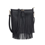 Retro Faux Suede Fringe Women Messenger Bags Bucket Tote Handbags