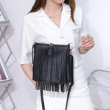 Retro Faux Suede Fringe Women Messenger Bags Bucket Tote Handbags
