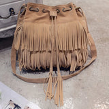 Retro Fringe Women Messenger Bags Tote Handbag Tassel Shoulder Handbag