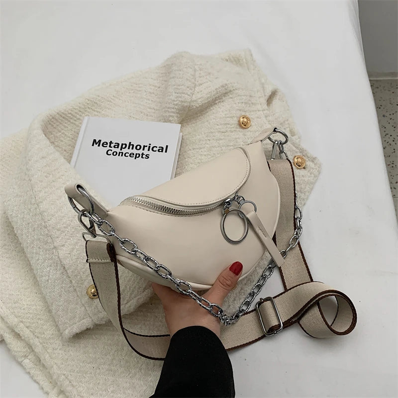 Retro Female Leather Waist Bag Shoulder Crossbody
