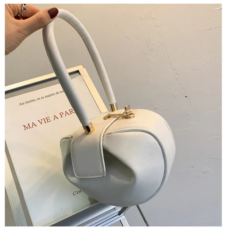 Retro Female Dumpling Bag Round Handbag Lady Shoulder Bags