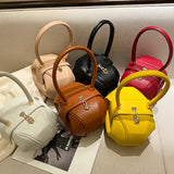 Retro Female Dumpling Bag Round Handbag Lady Shoulder Bags