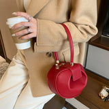 Retro Female Dumpling Bag Round Handbag Lady Shoulder Bags