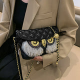 Retro Owl Shoulder Purse Chain Crossbody Bag for Woman Girls