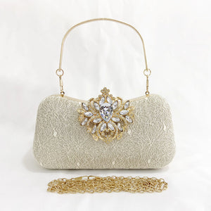 Retro Fine Silver Pink Clutch Ladies Dress Evening Bags