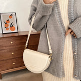 Retro Flap Saddle Bag PU Leather Shoulder Bag Crossbody Handbag