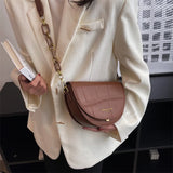 Retro Flap Saddle Bag PU Leather Shoulder Bag Crossbody Handbag