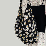 Retro Floral Women Shoulder Messenger Bag Thin Cotton Cloth Ladies Shopping Bags