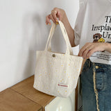 Retro Flower Canvas Shoulder Bag Women's Casual Tote Bento Bag