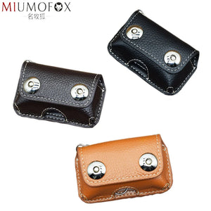 Retro Cow Leather Men's Car Key Holder with Magnetic Snap Key Case