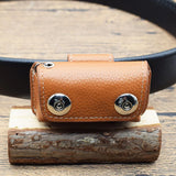 Retro Cow Leather Men's Car Key Holder with Magnetic Snap Key Case