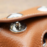 Retro Cow Leather Men's Car Key Holder with Magnetic Snap Key Case