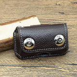 Retro Cow Leather Men's Car Key Holder with Magnetic Snap Key Case