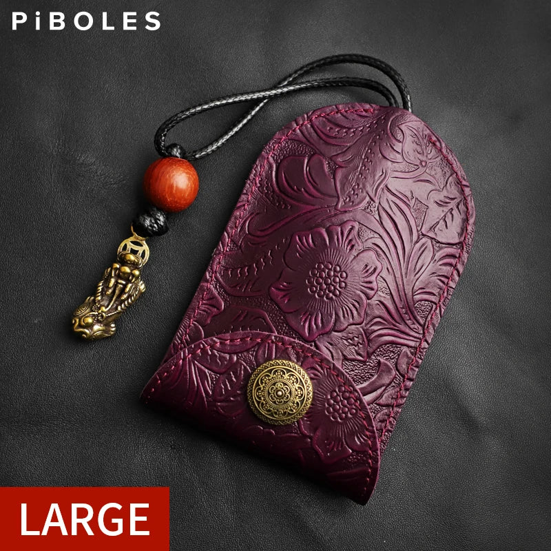 Retro Leather Key Bag Organizer Key Wallets Car Key Holder Case