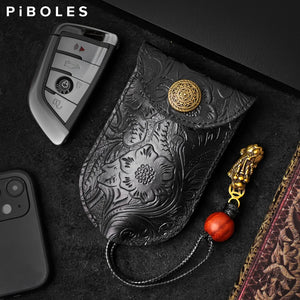 Retro Leather Key Bag Organizer Key Wallets Car Key Holder Case