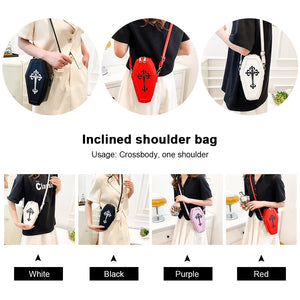 Gothic Shoulder Bag Halloween Handbag Crossbody Coffin Shape Purses