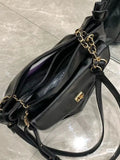 Retro Green Leather Large Capacity Handbag Women Casual Tote Shopper