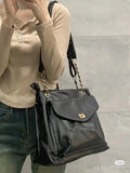 Retro Green Leather Large Capacity Handbag Women Casual Tote Shopper